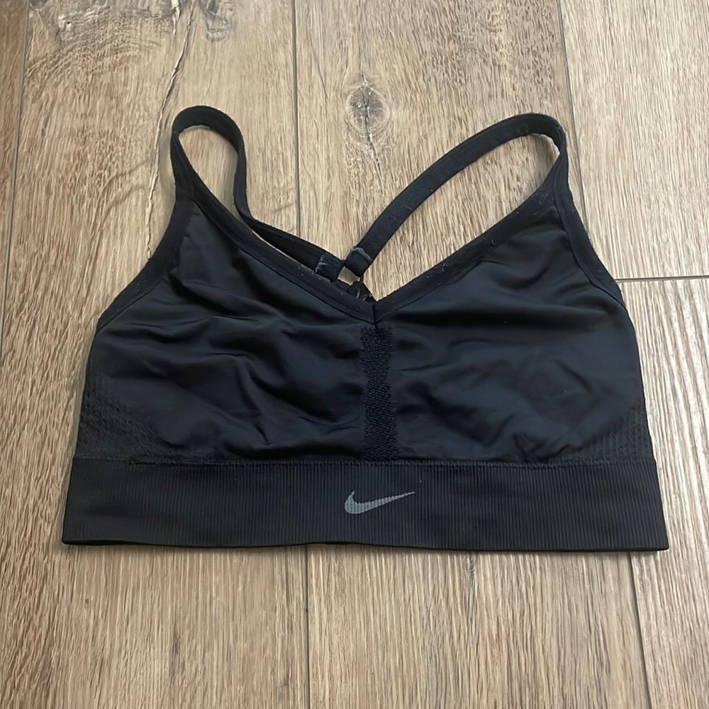 Nike dri fit black sports bra